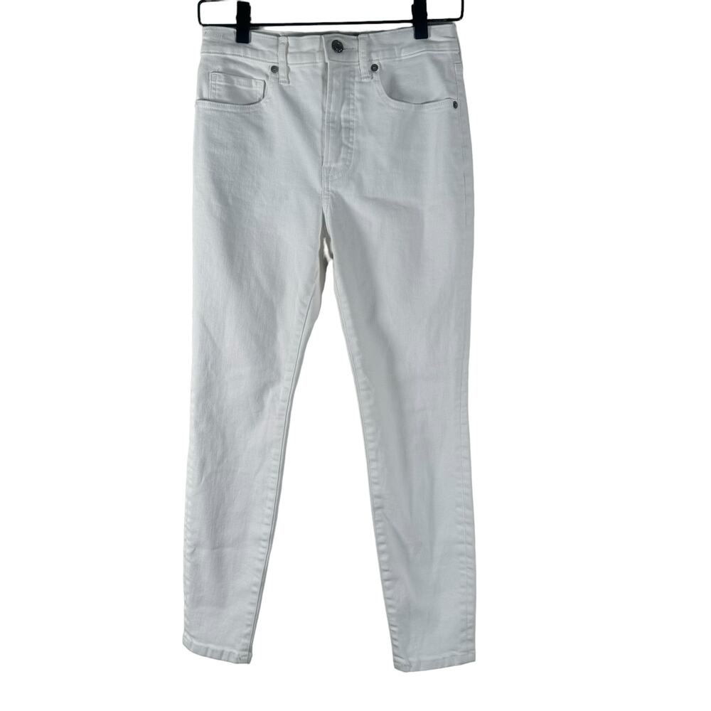 Everlane Womens The High Rise Skinny Jean Ankle Stretch White Cotton Blend 26